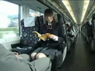 Pervy and horny schoolgirl gets fucked on Tokyo public train XXX