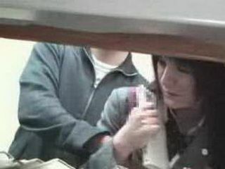 Sexy Schoolgirl Gets Touched in Quiet Library