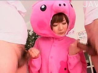 Nippon babe lips licking huge rod!