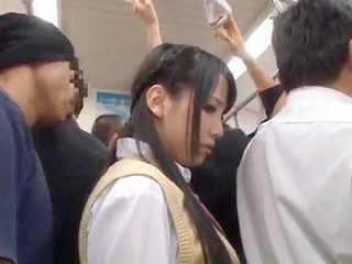 Sexy teen gets wild on public bus with Asian stranger in Tokyo XXX.