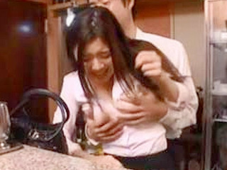 Busty Shimizu Risa Gets Screwed by Horny Waiter-Bartender Pairing in Tokyo XXX Nippon Porn