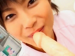 Japanese nurse pumps her pussy with XXX toys before fucking a Thai cock in Tokyo.