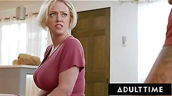 ADULT TIME - Busty Stepmom Dee Williams CAUGHT WATCHING PORN Tries GAPING ANAL With Big Dick Stepson